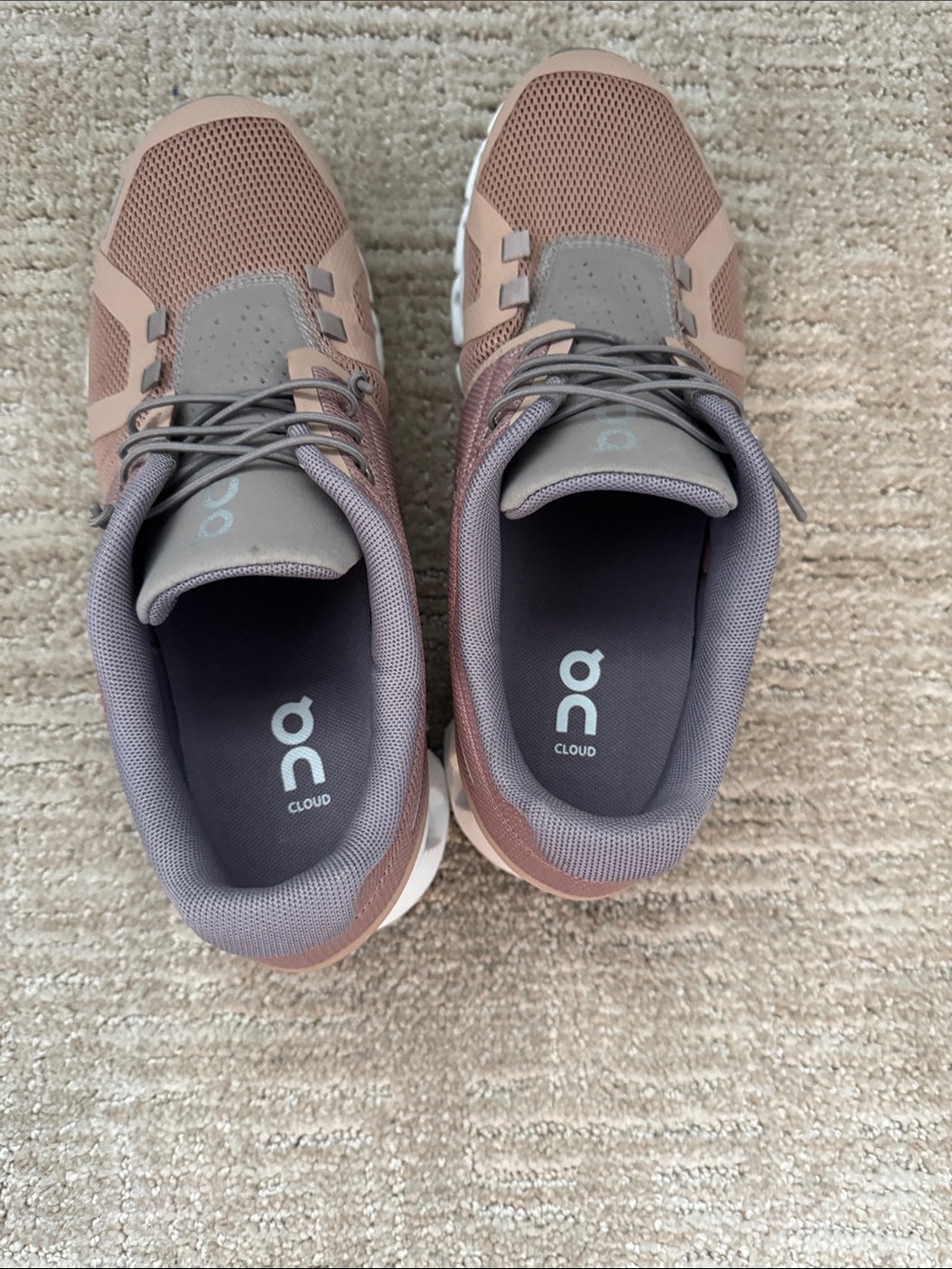Like new - worn once On Running Cloud Women's Running Shoes - Rosebrown/Fog 7.5 - Picture 7 of 7